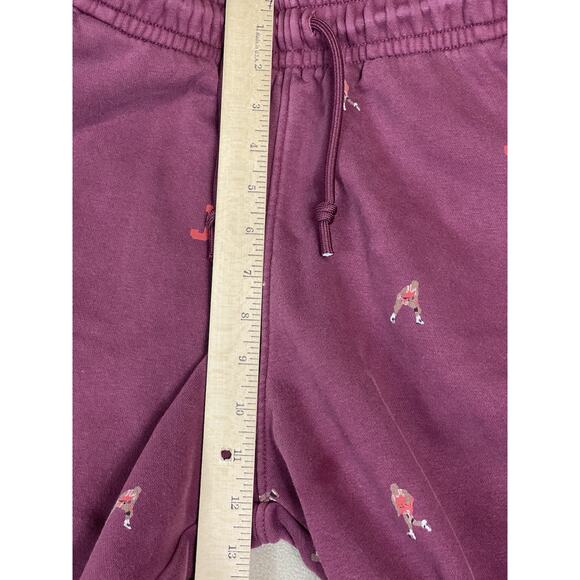 Jordan Essentials Pants Mens M Burgundy All Over Print Tapered Jogger Sweatpants - Picture 6 of 15
